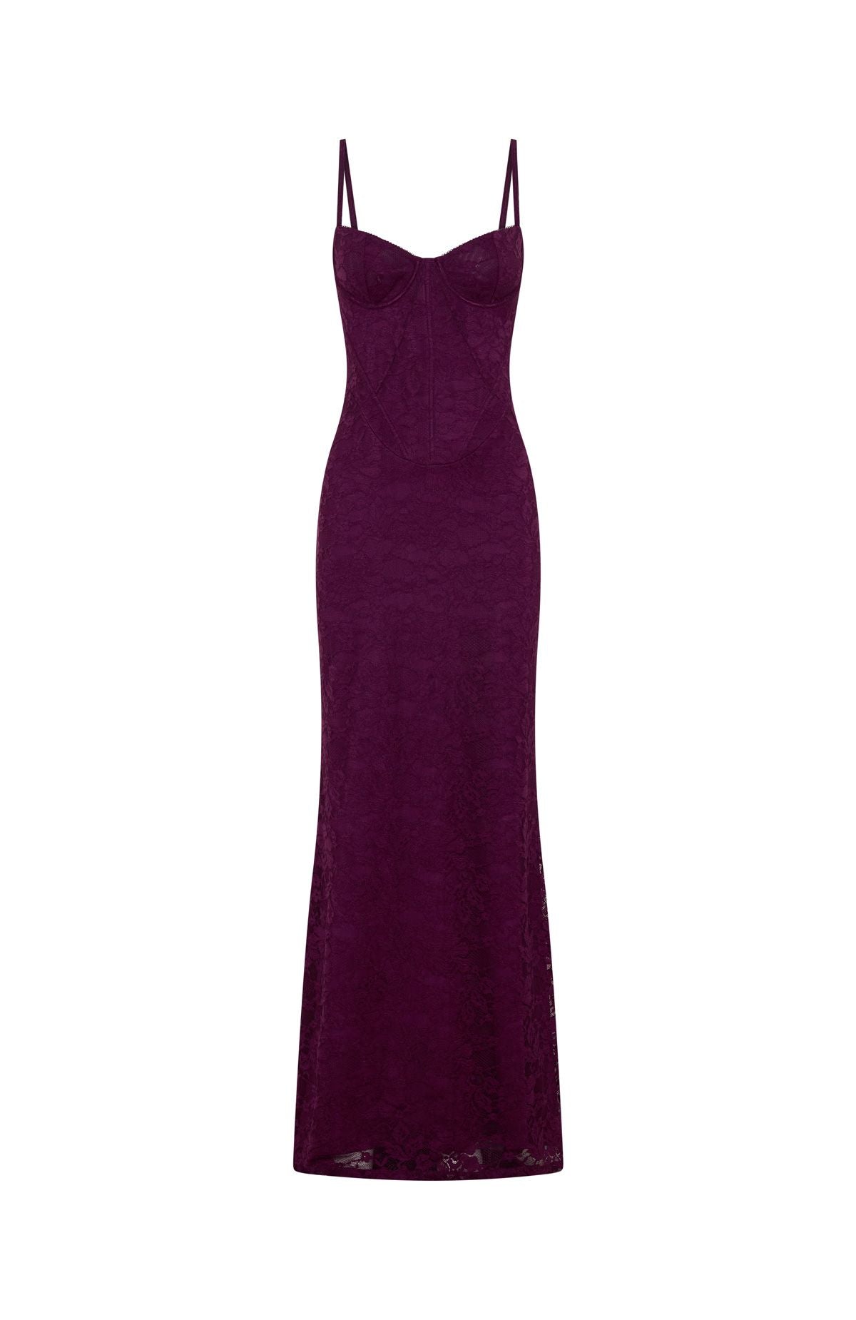 Arabella Floral Maxi Dress in Plum