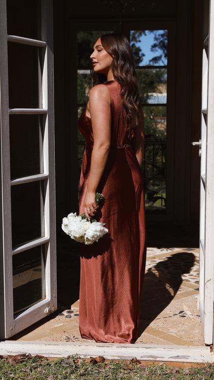 Rust Lucia Rust Maxi Dress