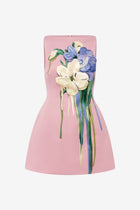 Ali Embroidered Boat Neck Mini Dress