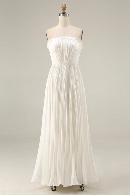 Brown Margot Pleated Sheath Maxi Dress