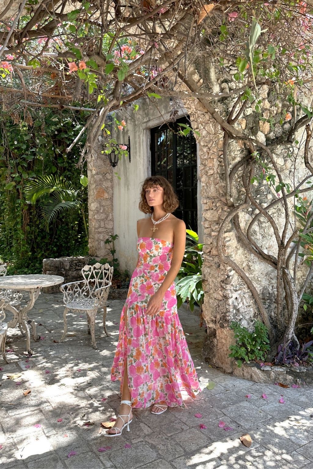 Lucienne Strapless Floral Maxi Dress