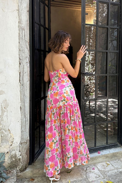 Lucienne Strapless Floral Maxi Dress