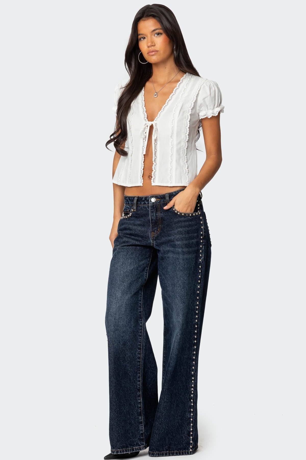 CLEMENTINE LACE TIE TOP