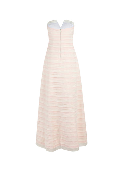 Gelato Afternoons and White Margot Strapless Maxi Dress in Blush