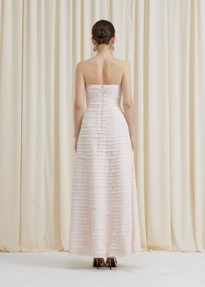 Gelato Afternoons and White Margot Strapless Maxi Dress in Blush