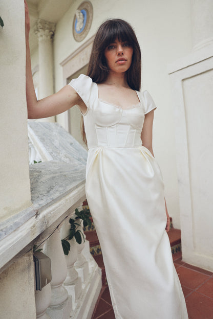 Ivory Mallorca Linen Midi Dress