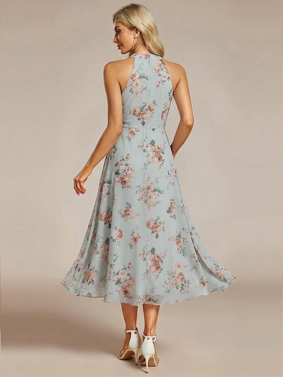 Brown Polka Dots Posie Chiffon Midi Dress