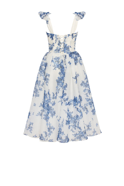 patterned organza midi dress, Garden of Eden Margot Floral Midi Dress