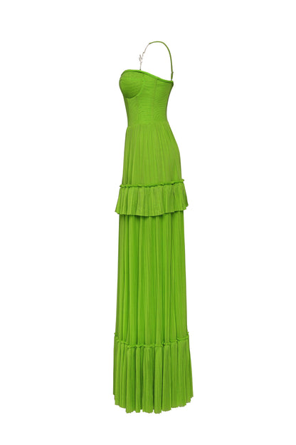 Green Milla Tulle Maxi Dress