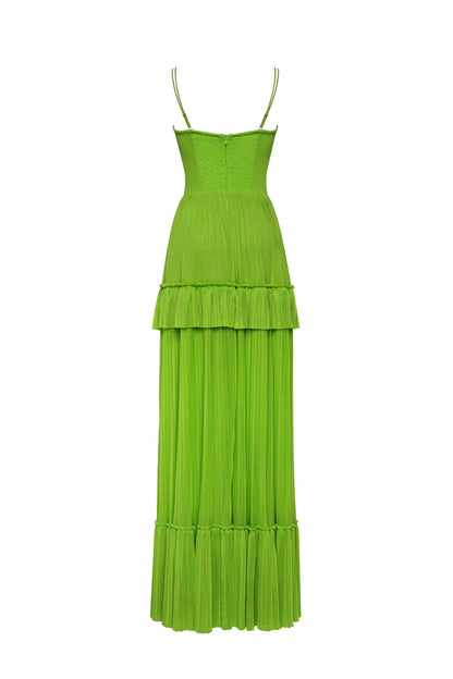 Green Milla Tulle Maxi Dress