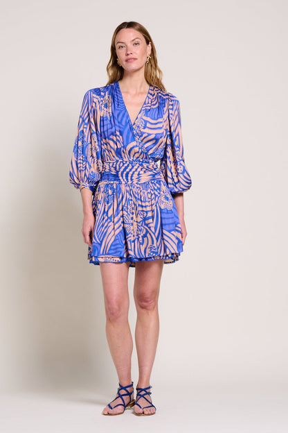 Blue Japonism Colleen Jacquard Mini Dress in Indigo