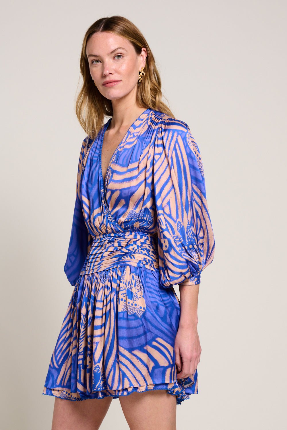 Blue Japonism Colleen Jacquard Mini Dress in Indigo