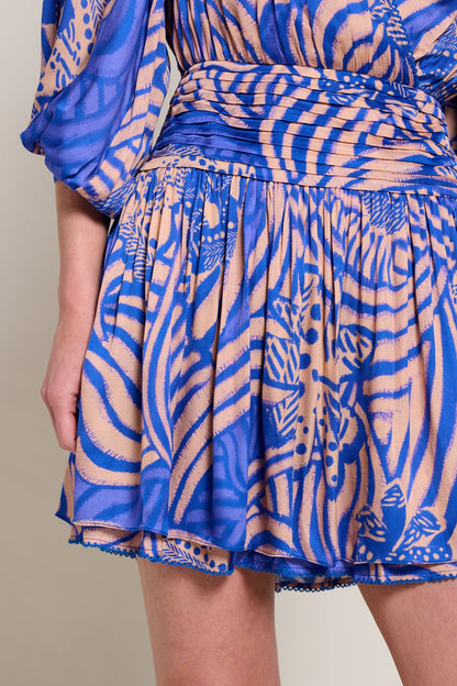 Blue Japonism Colleen Jacquard Mini Dress in Indigo