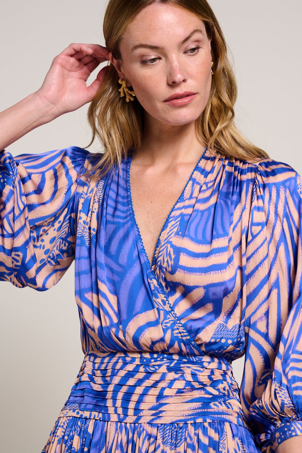 Blue Japonism Colleen Jacquard Mini Dress in Indigo