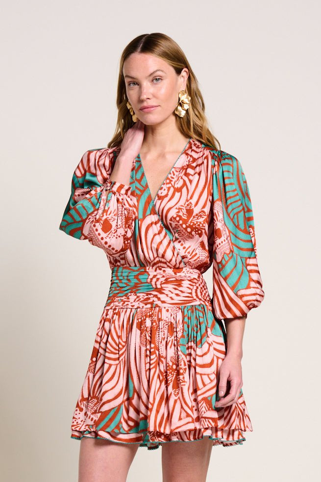 Brick Japonism Colleen Jacquard Mini Dress in Indigo