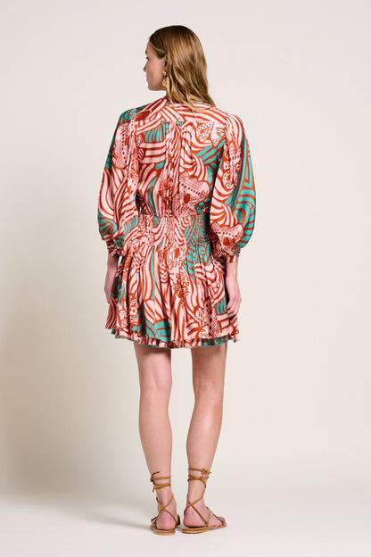 Brick Japonism Colleen Jacquard Mini Dress in Indigo