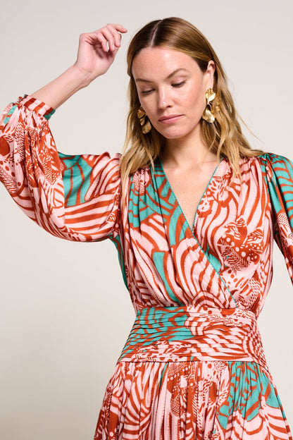 Brick Japonism Colleen Jacquard Mini Dress in Indigo