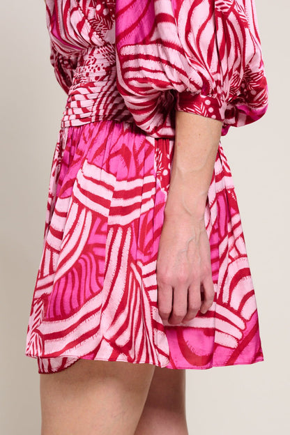 Pink Japonism Colleen Jacquard Mini Dress in Indigo