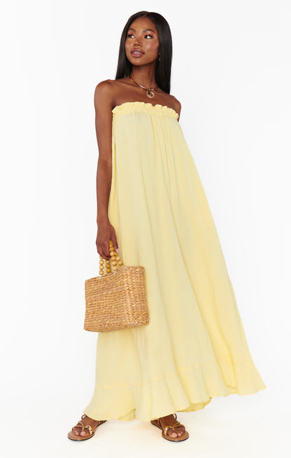 Margot Gauze Maxi Dress in Yellow