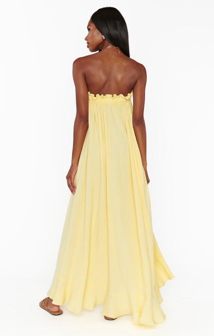 Margot Gauze Maxi Dress in Yellow