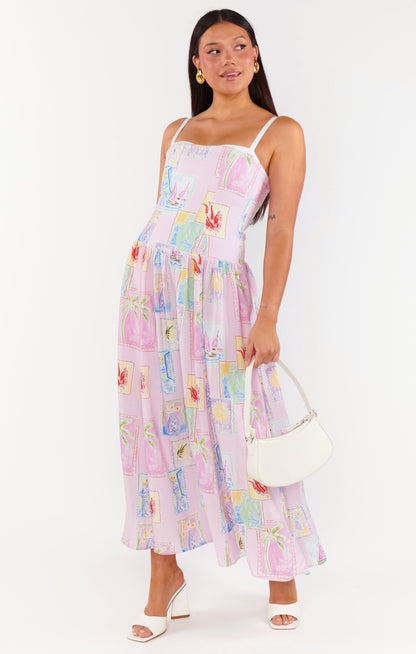 Hepburn Soleil Linen Midi Dress