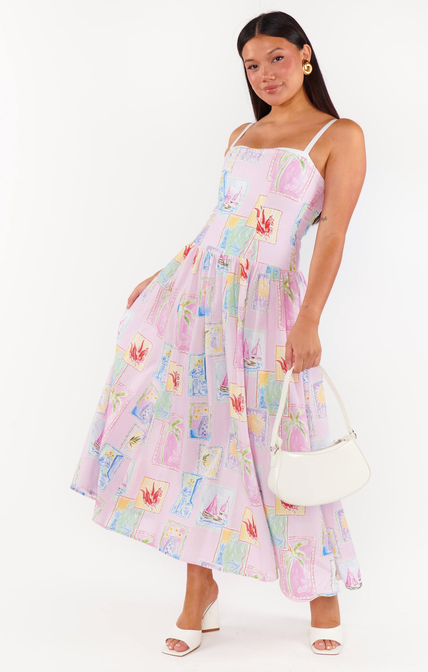 Hepburn Soleil Linen Midi Dress