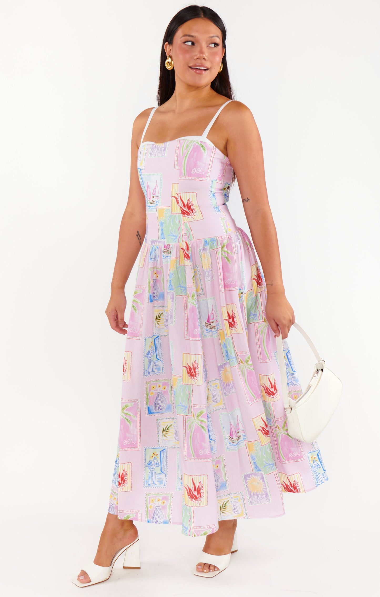 Hepburn Soleil Linen Midi Dress