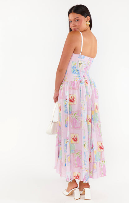 Hepburn Soleil Linen Midi Dress