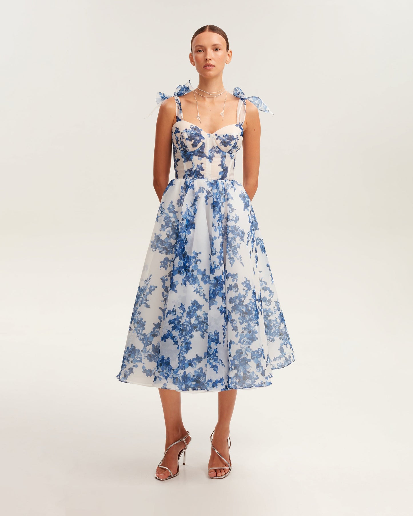 patterned organza midi dress, Garden of Eden Margot Floral Midi Dress