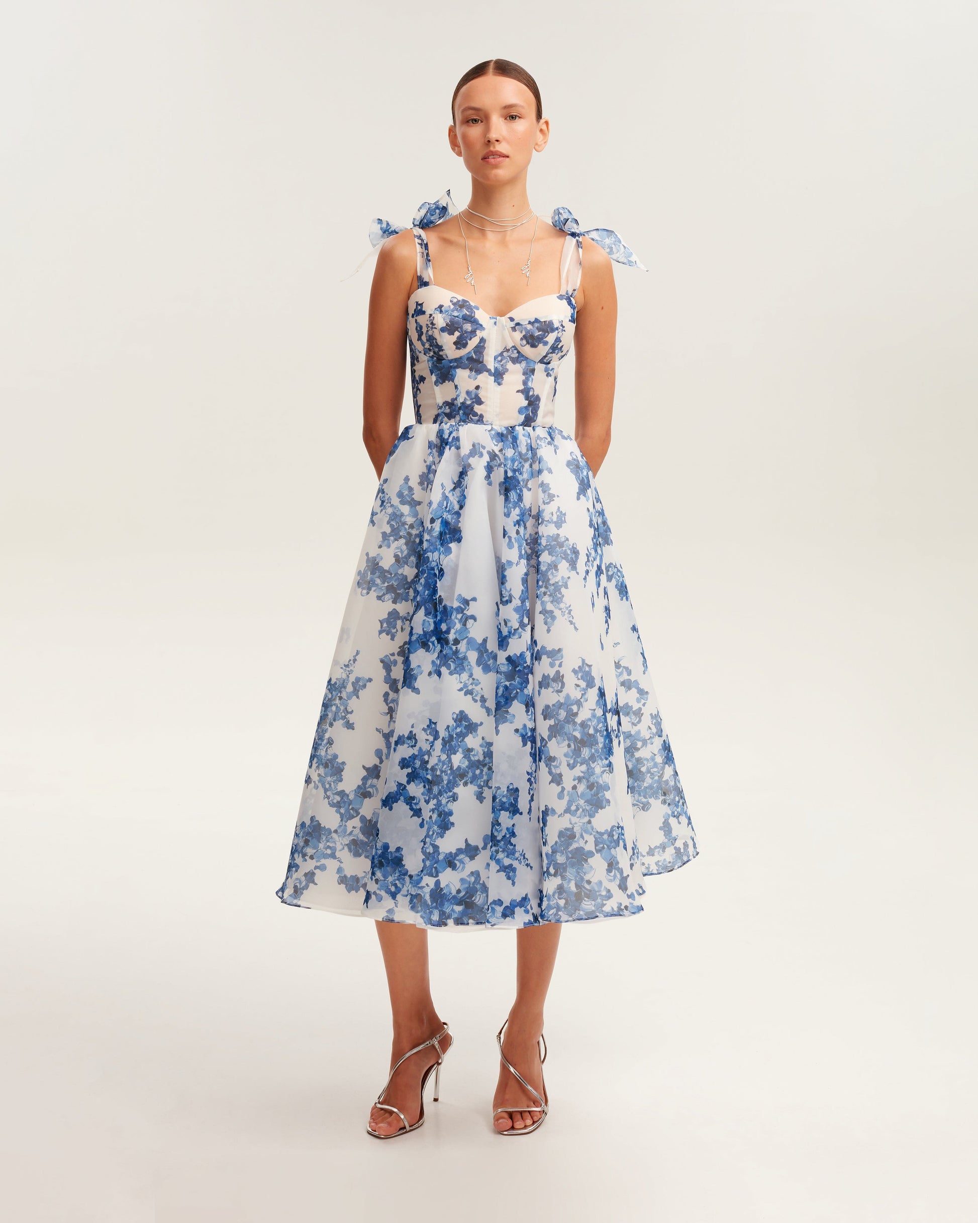 patterned organza midi dress, Garden of Eden Margot Floral Midi Dress