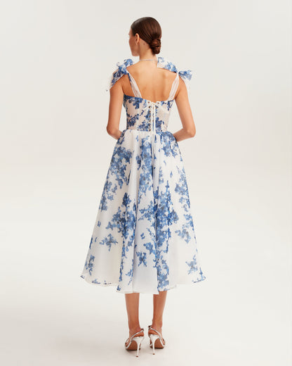 patterned organza midi dress, Garden of Eden Margot Floral Midi Dress