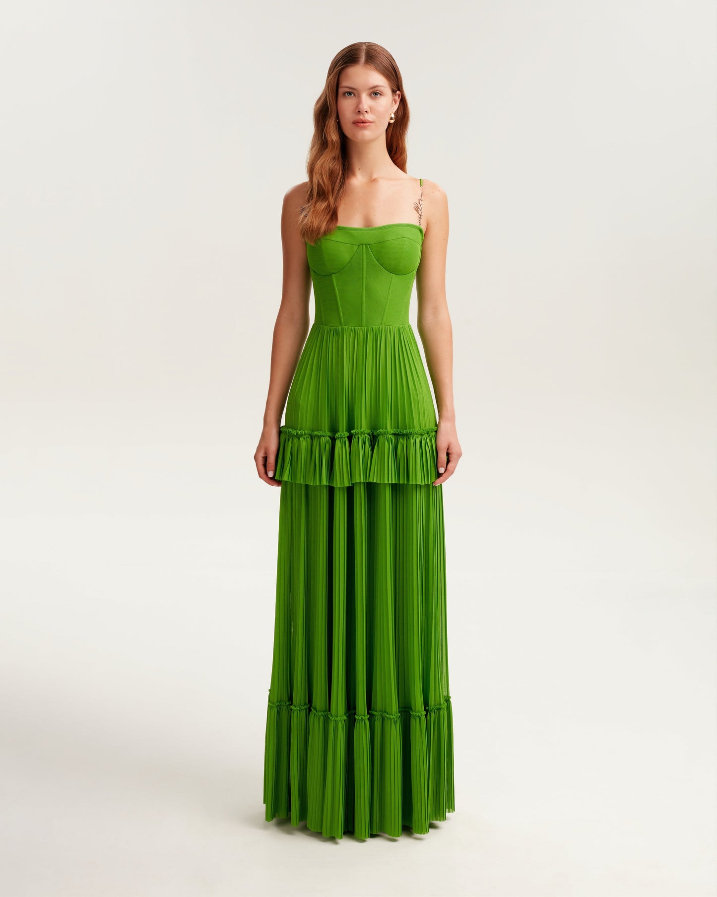 Green Milla Tulle Maxi Dress