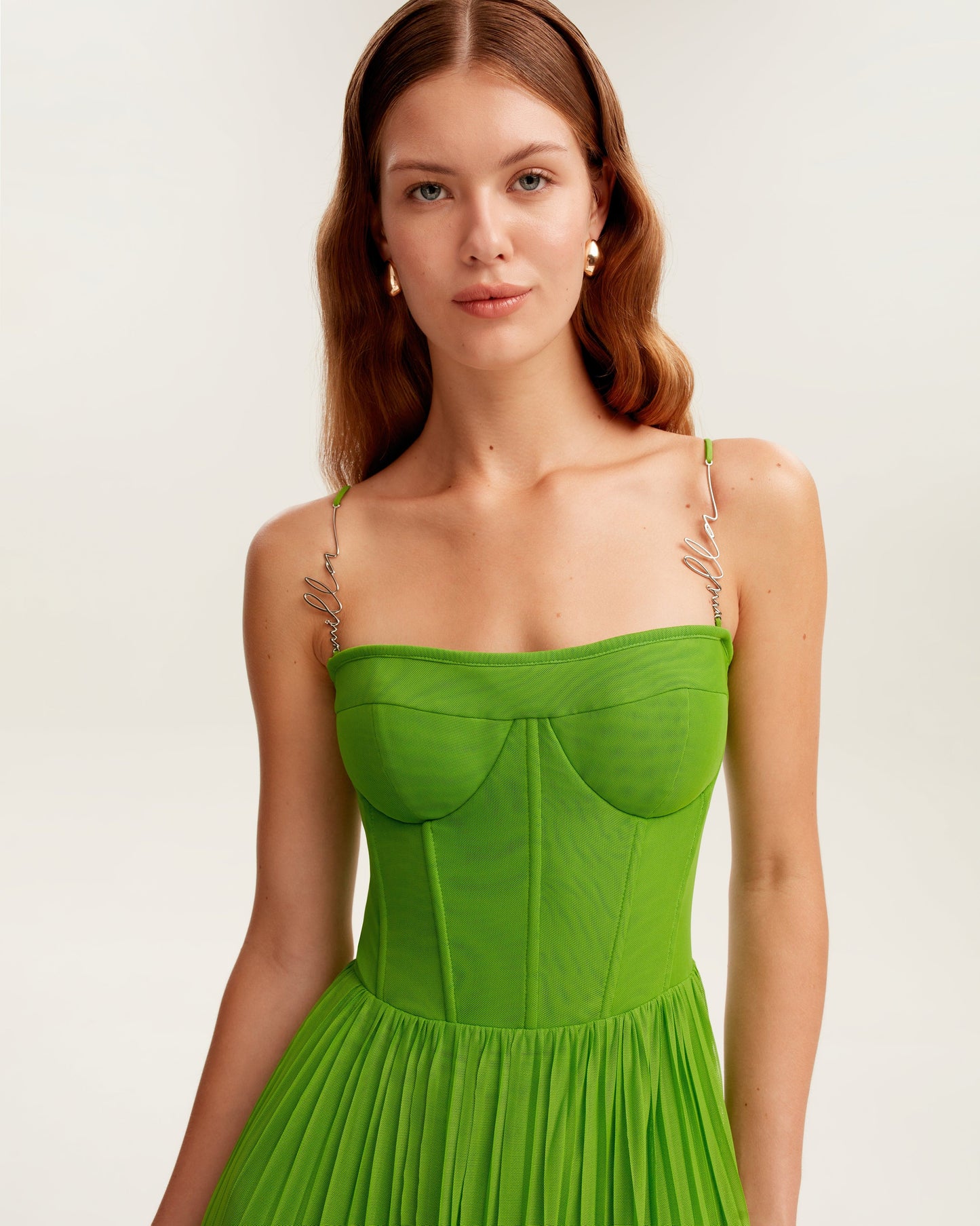 Green Milla Tulle Maxi Dress