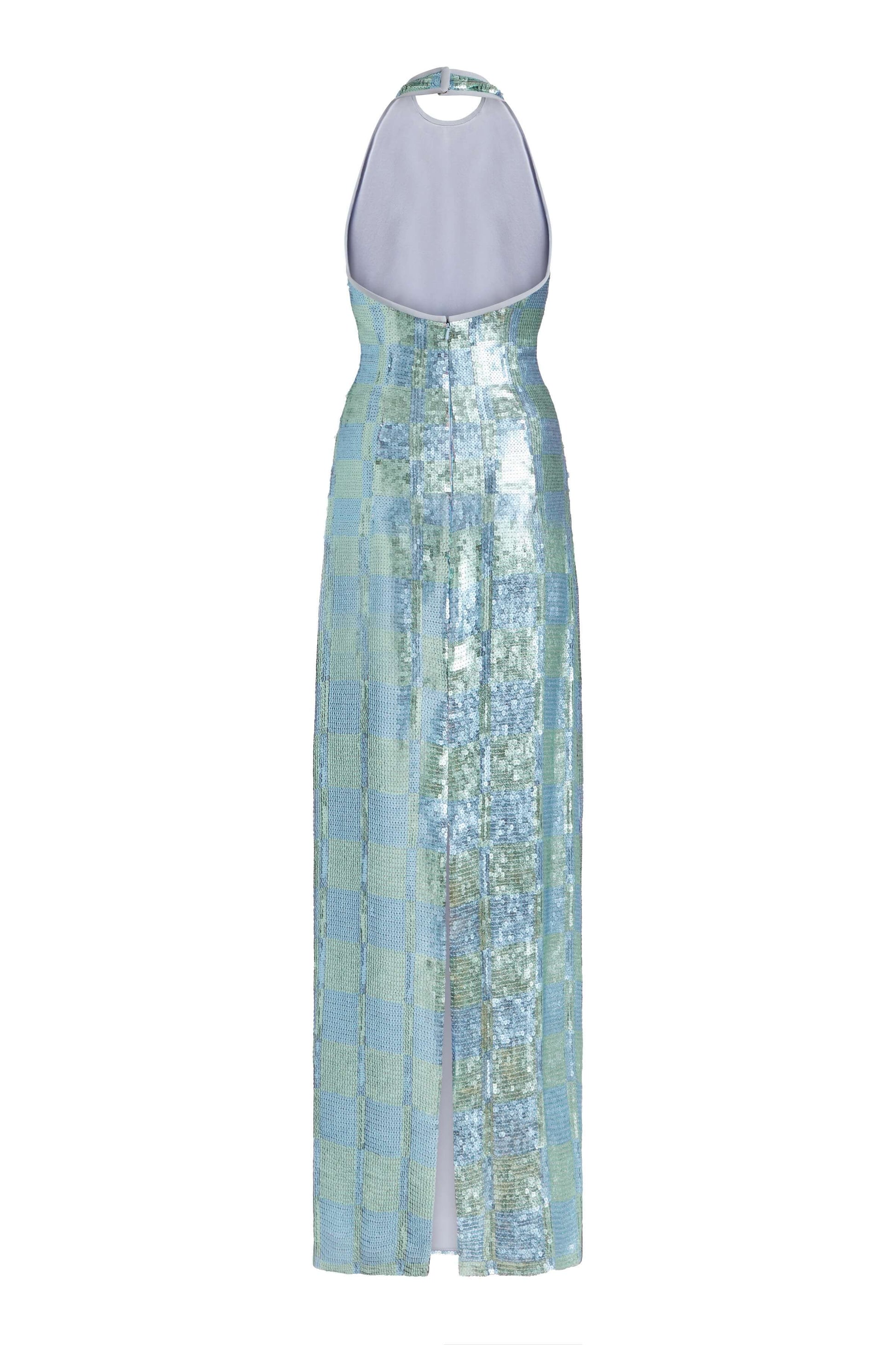 Nerine Gingham Sequin Gown