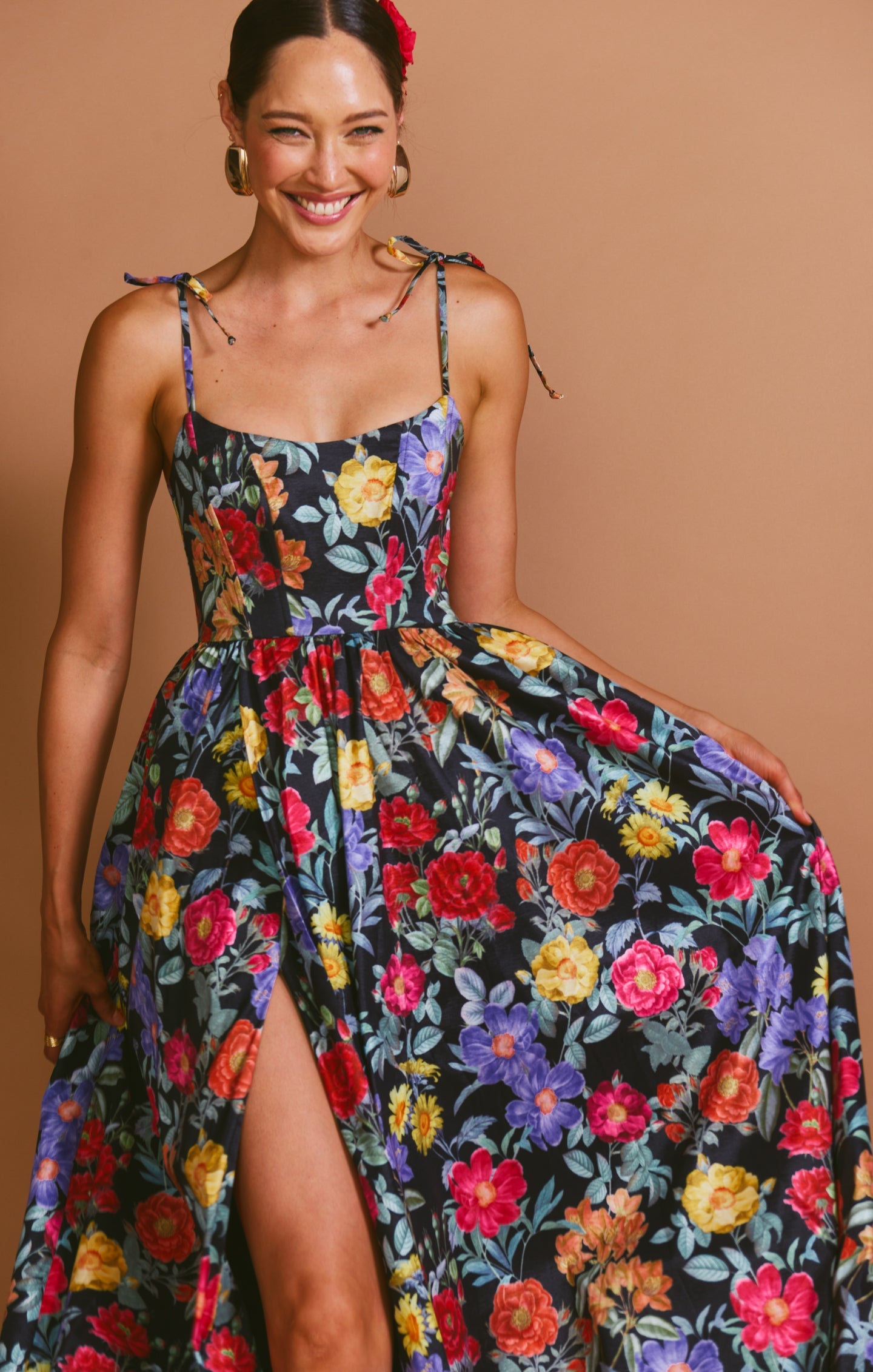 Juliet Black Taffeta Maxi Dress