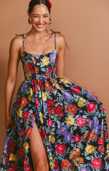 Juliet Black Taffeta Maxi Dress