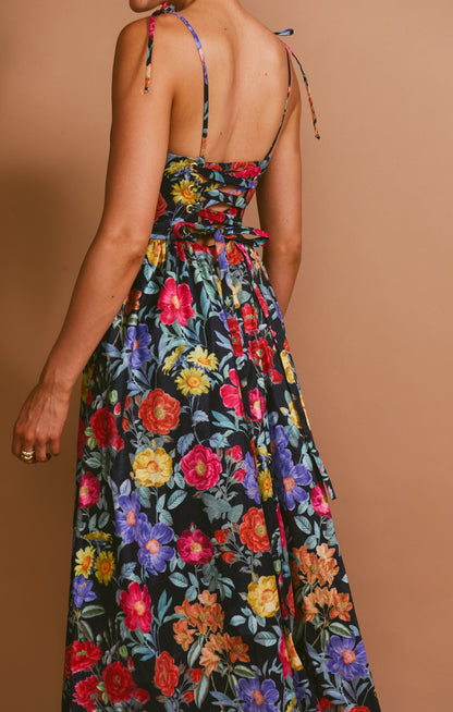 Juliet Black Taffeta Maxi Dress