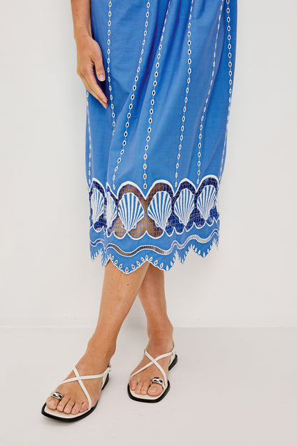 FRENCH BLUE Margot Silk Crepe Dress in French Blue