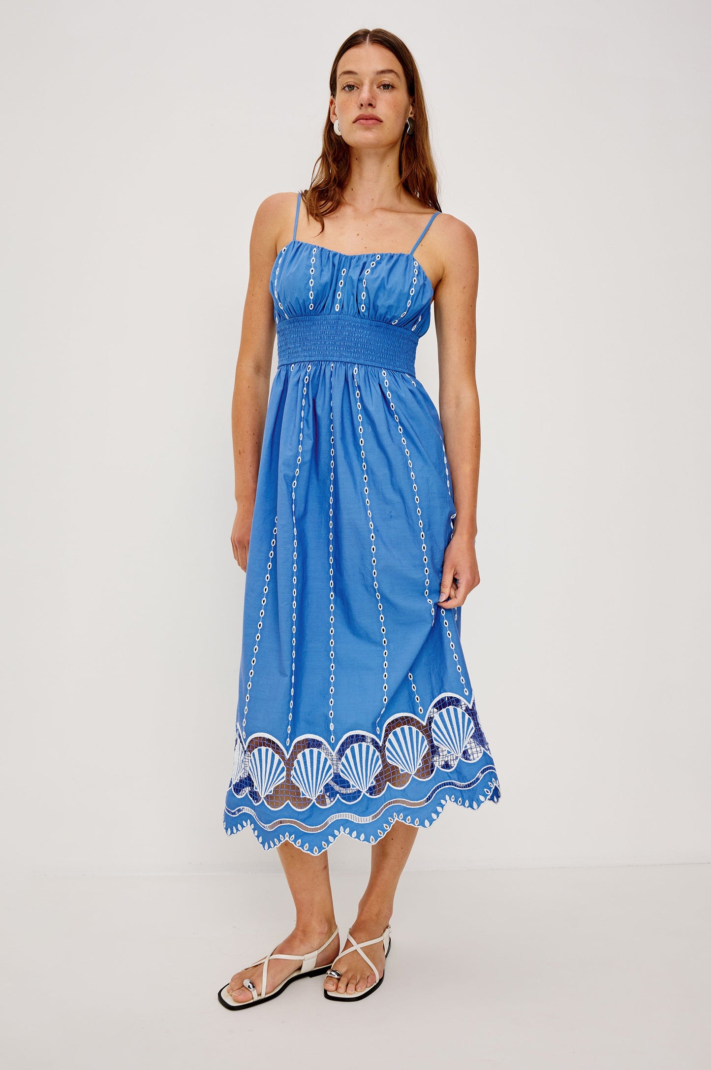 FRENCH BLUE Margot Silk Crepe Dress in French Blue