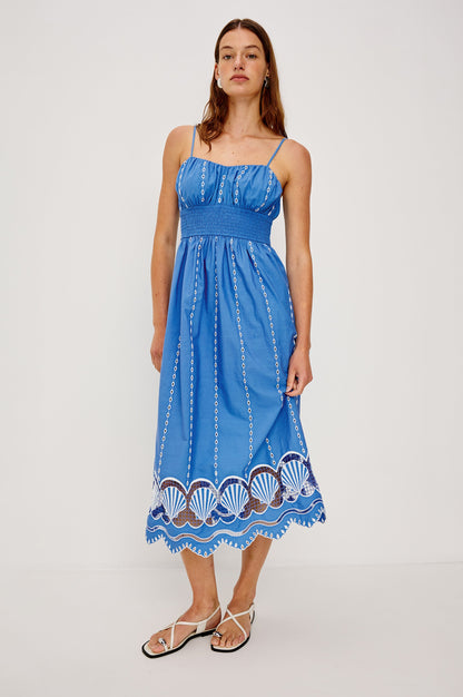 FRENCH BLUE Margot Silk Crepe Dress in French Blue