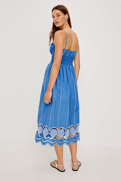 FRENCH BLUE Margot Silk Crepe Dress in French Blue