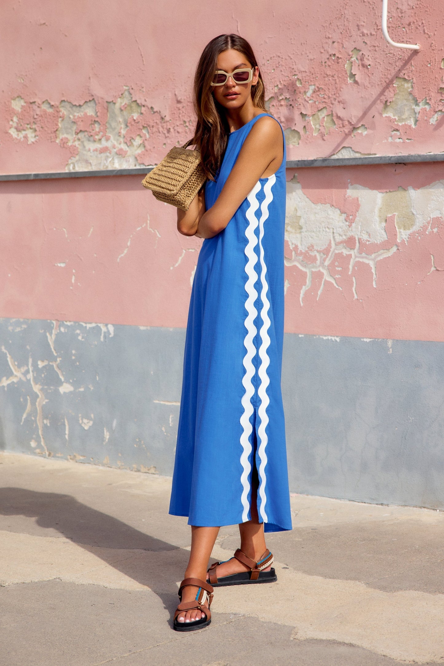 Caribbean Ric Rac Margot Silk Charmeuse Dress