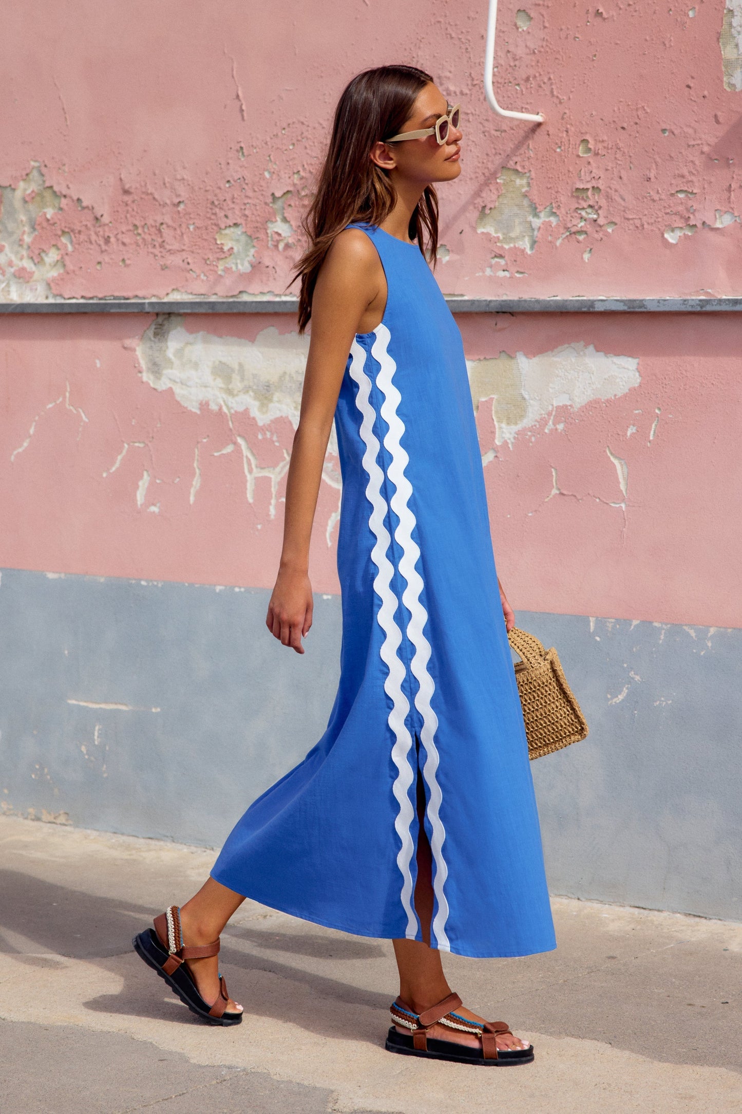 Caribbean Ric Rac Margot Silk Charmeuse Dress