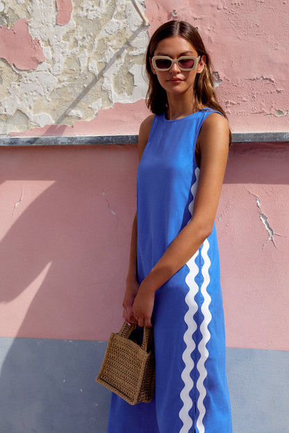 Caribbean Ric Rac Margot Silk Charmeuse Dress