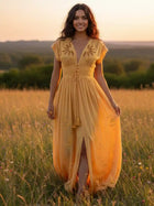 Margot Bohemian Maxi Dress in Yellow
