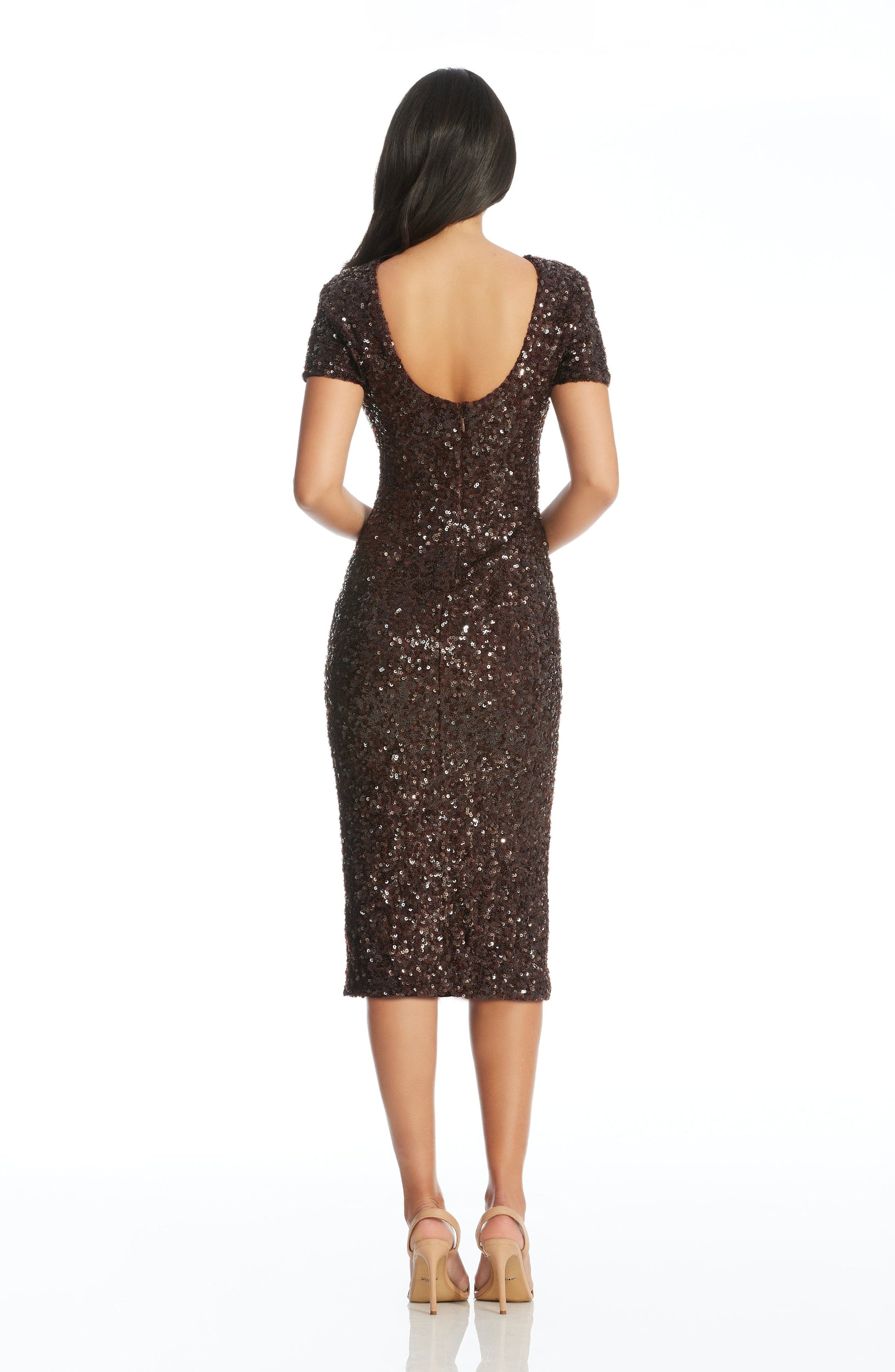 MOCHA Natasha Silk Charmeuse Dress