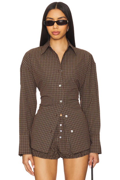 Brown Check Shirt