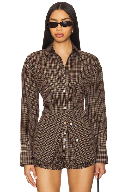 Brown Check Shirt