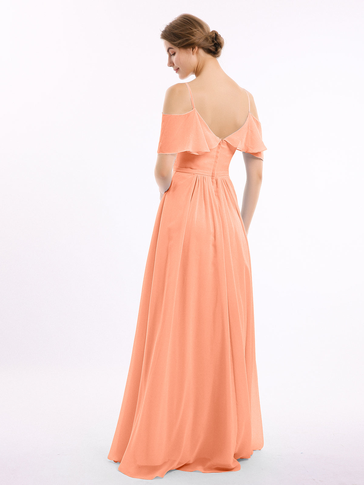 Papaya Valentina Chiffon Off-Shoulder Dress