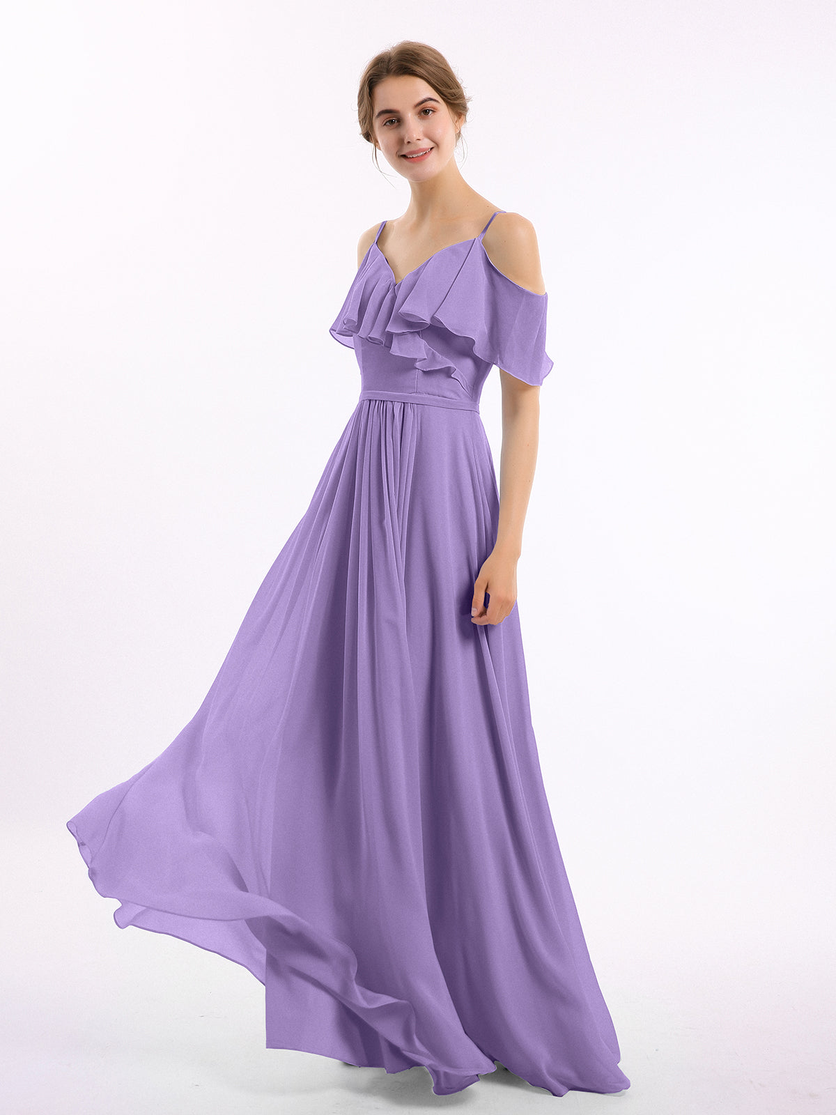 Tahiti Valentina Chiffon Off-Shoulder Dress